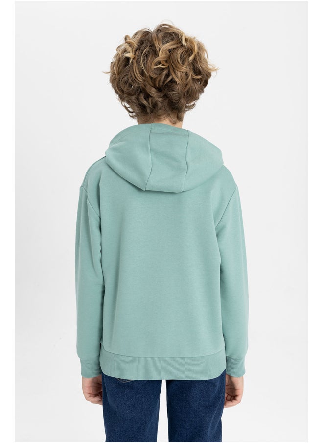 DeFacto - Boy Regular Fit Hooded Long Sleeve Knitted Sweat Shirt - Image 1