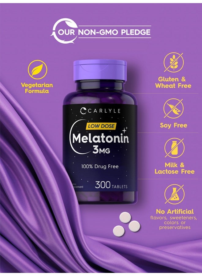 CARLYLE Carlyle Melatonin 3mg | 300 Tablets | Low Dose | Drug Free | Vegetarian, Non-GMO, Gluten Free  - Image 5