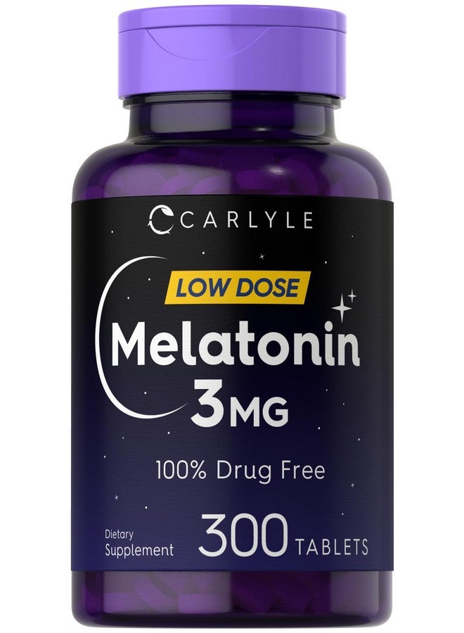 CARLYLE Carlyle Melatonin 3mg | 300 Tablets | Low Dose | Drug Free | Vegetarian, Non-GMO, Gluten Free  - Image 1