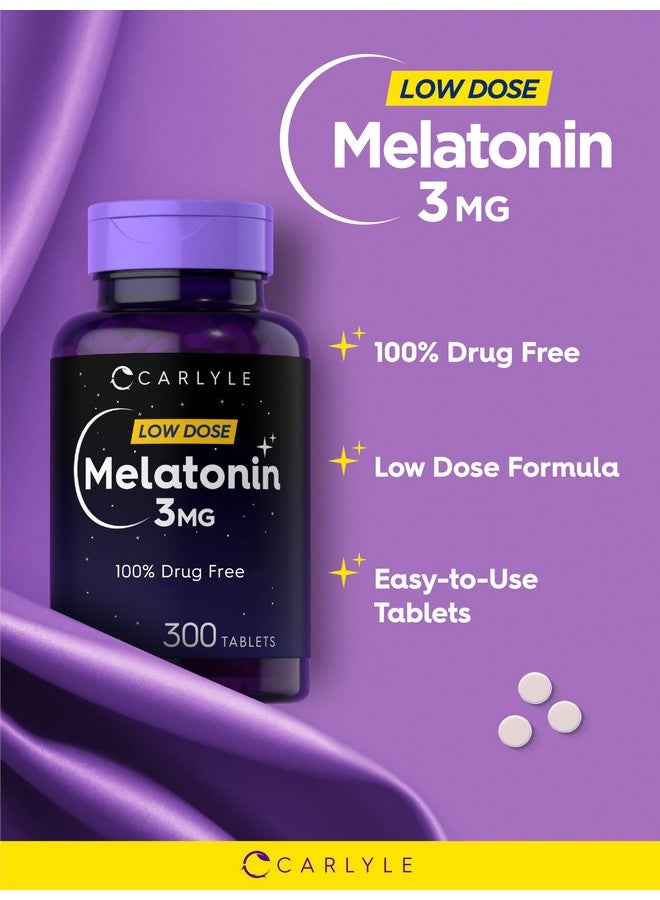 CARLYLE Carlyle Melatonin 3mg | 300 Tablets | Low Dose | Drug Free | Vegetarian, Non-GMO, Gluten Free  - Image 4