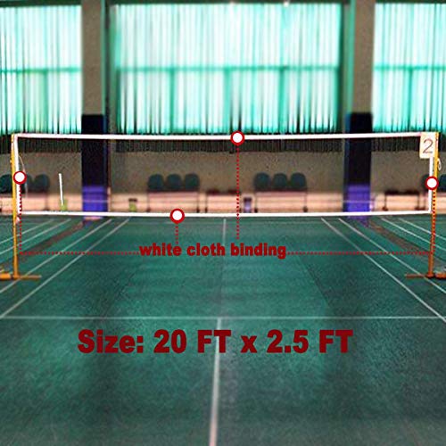 MioCloth Badminton Replacement Net with Rope Cable, Universal 20ft Volleyball Badminton Pickleball Net for Garden School Yard Backyard Garden Training Gym Sport Supply - Image 3