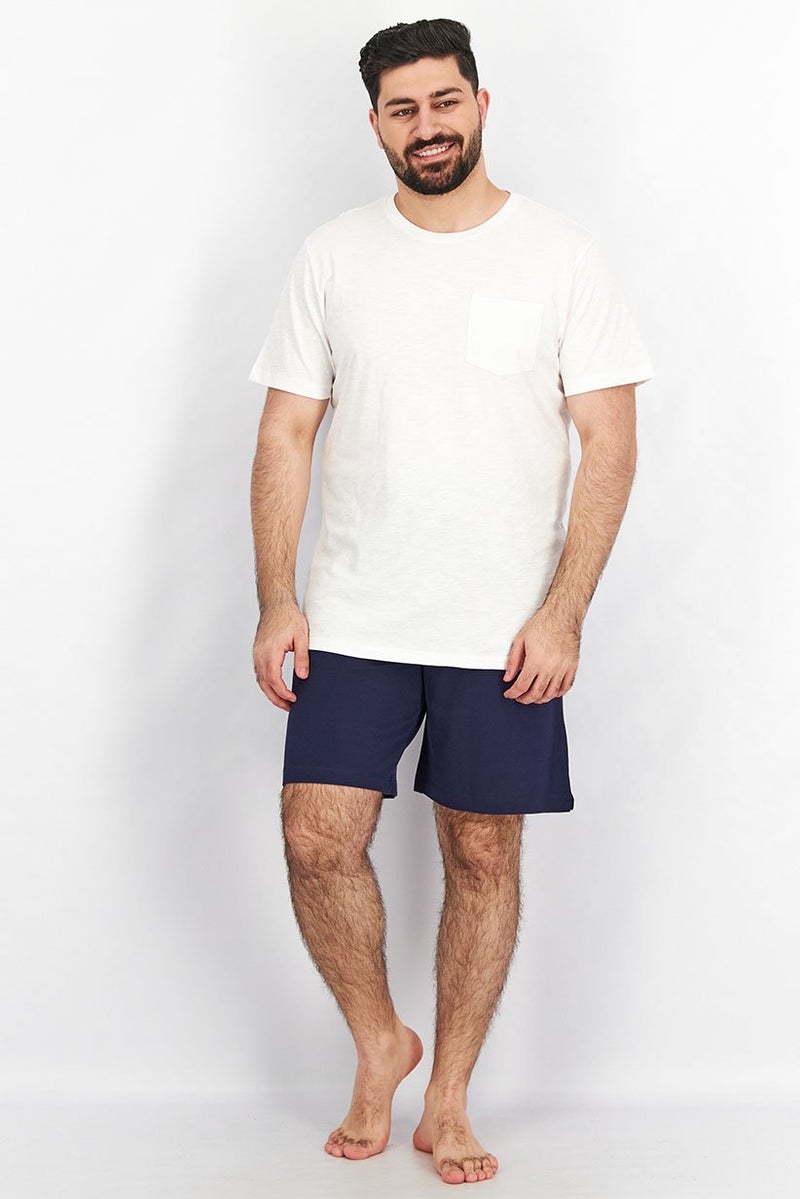 Tchibo Men Pull On Plain Pajama Short, Navy  - Image 4