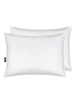 Serta Serta Down Illusion Soft Hypoallergenic Soft/Medium Bed Pillows for Side, Stomach or Back Sleepers (2 Pack), Queen, White  - Image 1