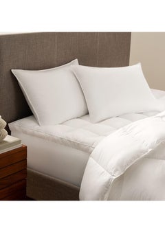 Serta Serta Down Illusion Soft Hypoallergenic Soft/Medium Bed Pillows for Side, Stomach or Back Sleepers (2 Pack), Queen, White  - Image 3