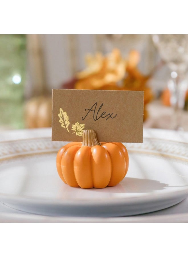 كايت آسبن حامل بطاقات مكان على شكل قرع برتقالي صغير من كيت أسبن للديكور الخريفي (مجموعة من 6 قطع)، مثالي لديكور طاولة عيد الشكر، وحفلات الزفاف ذات الطابع الخريفي، ووجبات غداء الزفاف - Image 2