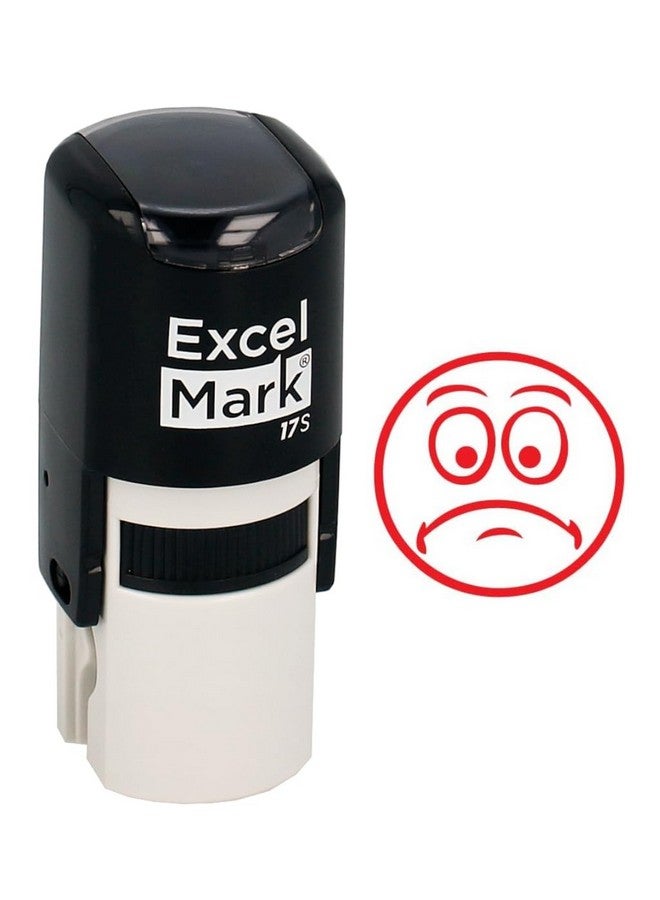 ExcelMark E - Excelmark Self-Inking Round Teacher Stamp - Red Ink  - Image 1