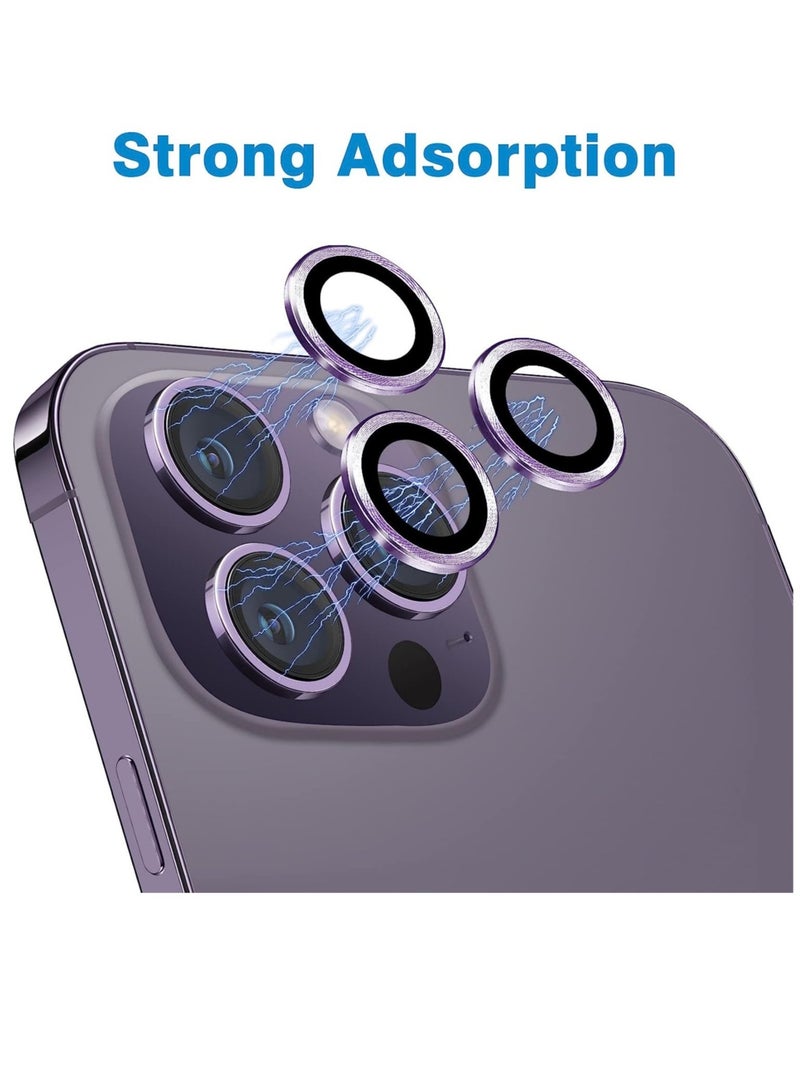 ELTRAZONE [3+3PCS] for iPhone 14 Pro - iPhone 14 Pro Max Camera Lens Protector, 9H Tempered Glass Camera Cover Screen Protector Metal Individual Ring for iPhone 14 Pro 6.1 inch /14 ProMax 6.7 inch 2022 - Image 3