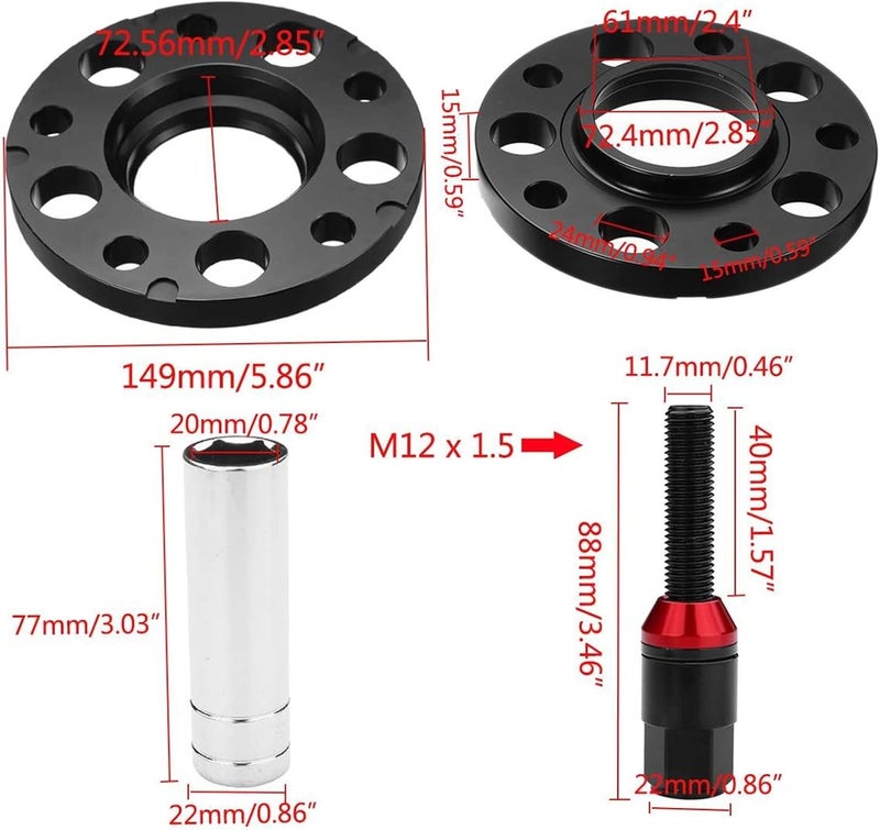 Vuzmode 15mm Hub-Centric Wheel Spacer Adapters for BMW - Image 2
