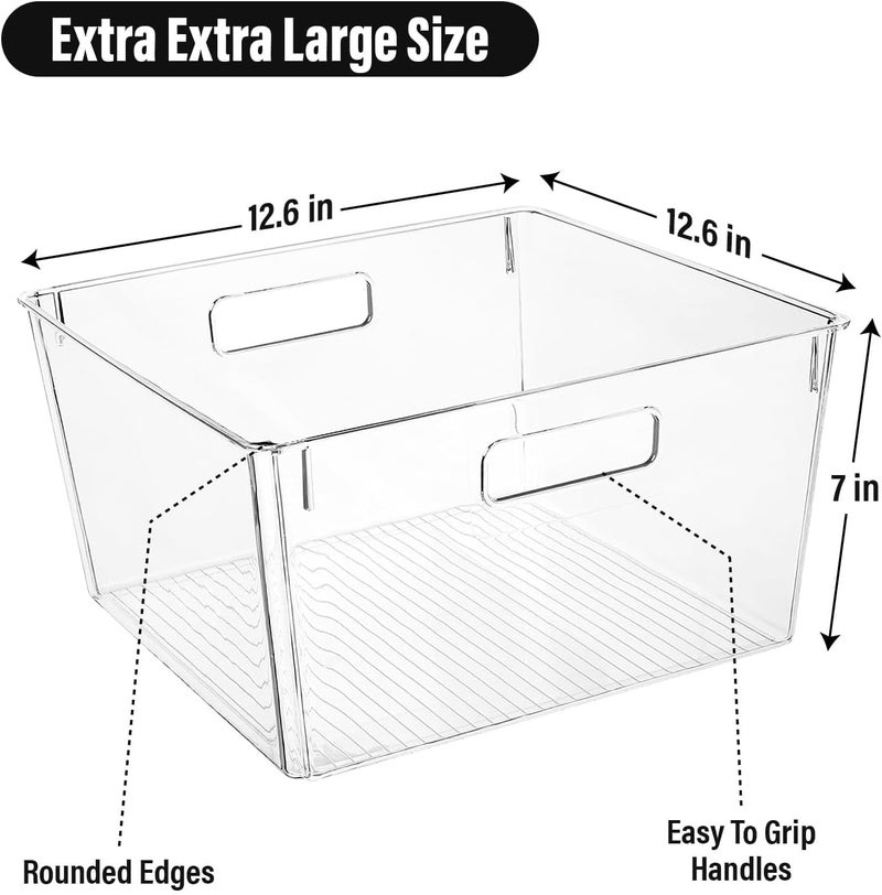 CONTROL KITCHEN Extra Large Clear Plastic Storage Bins, Perfect for Kitchen Organization or Pantry Organization and Storage, Laundry Room, Fridge, Freezer Organizer Plastic Storage Containers for Organizing - Image 2