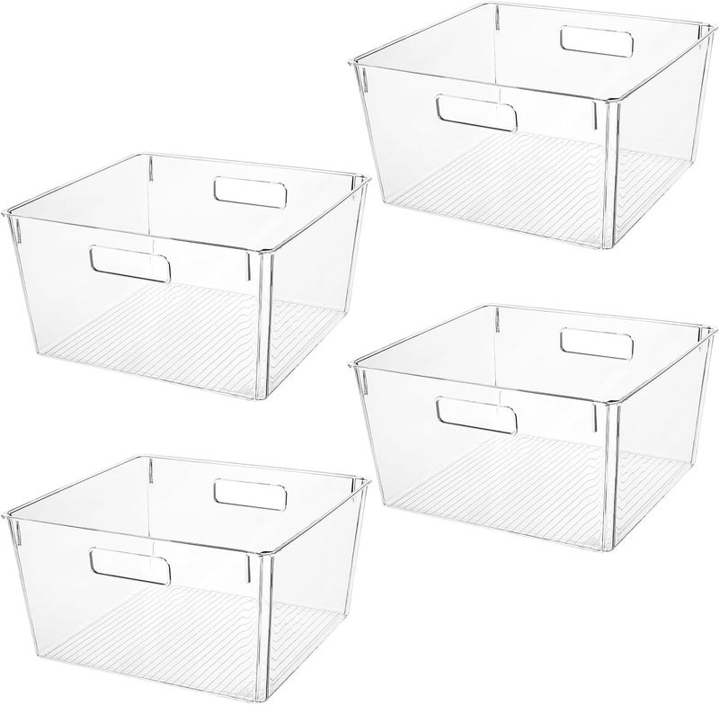 CONTROL KITCHEN Extra Large Clear Plastic Storage Bins, Perfect for Kitchen Organization or Pantry Organization and Storage, Laundry Room, Fridge, Freezer Organizer Plastic Storage Containers for Organizing - Image 1
