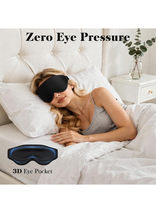 RADIANCES Sleep Mask for Men Women - 100% Blackout Eye Masks for Sleep - 3D Soft Sleeping Mask for Side Sleepers - Zero Pressure Lash Extensions Eye Cover Shade for Airplane Travel Essentials, Black - Image 3