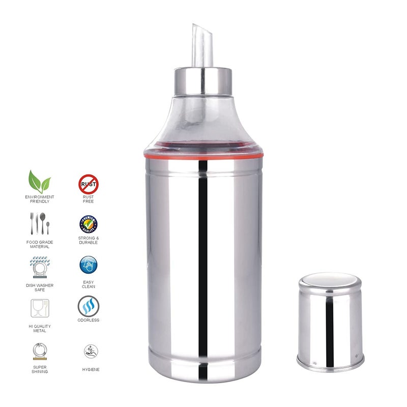 SHOPOBOX AntiDrip Design Stainless Steel Oil Dispenser Bottle with Nozzle Dust Leak Proof for Kitchen Outdoor Cooking Peeking Window Handy Dust Leak Proof 5001000 - Image 2
