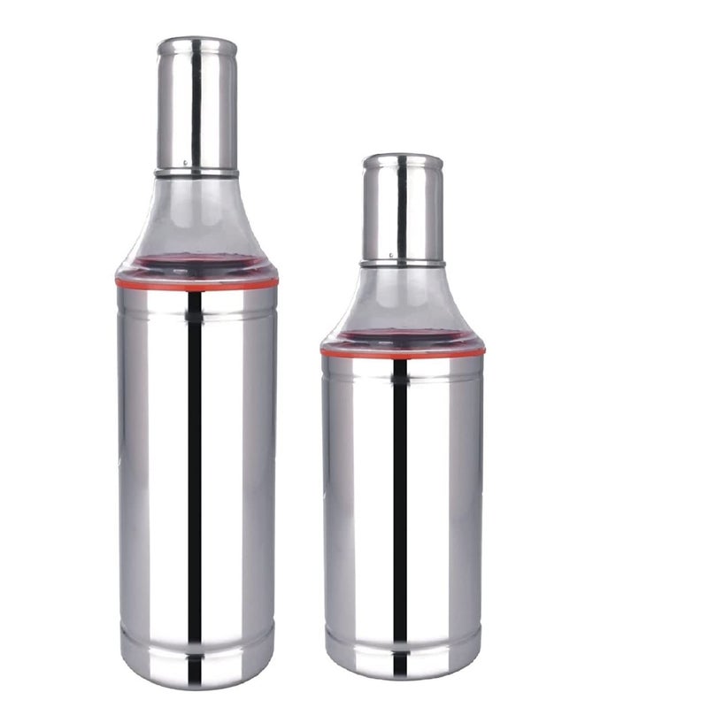SHOPOBOX AntiDrip Design Stainless Steel Oil Dispenser Bottle with Nozzle Dust Leak Proof for Kitchen Outdoor Cooking Peeking Window Handy Dust Leak Proof 5001000 - Image 1