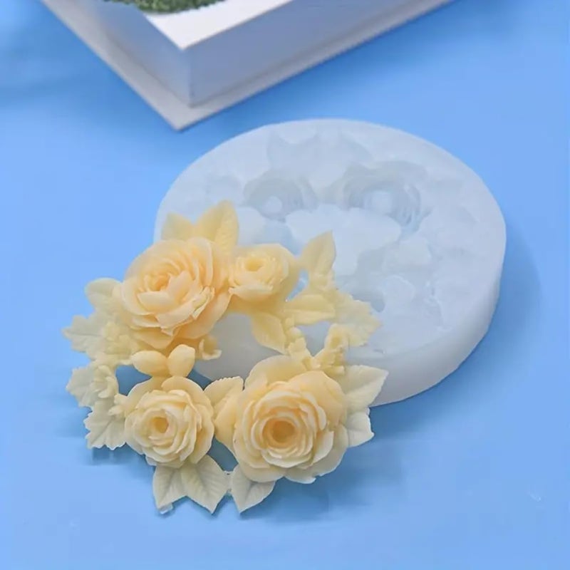Skytail Valentines Day Rose Garland Silicone Mold Valentines Day 3D Roses Candle Mold Couple Gifts Wax Resin Casting Clay Chocolate Candy Mold for DIY Cupcake Cookie Cake Pop Jelly Soap Mold - Image 3