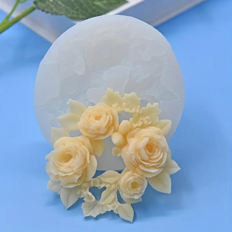 Skytail Valentines Day Rose Garland Silicone Mold Valentines Day 3D Roses Candle Mold Couple Gifts Wax Resin Casting Clay Chocolate Candy Mold for DIY Cupcake Cookie Cake Pop Jelly Soap Mold - Image 5