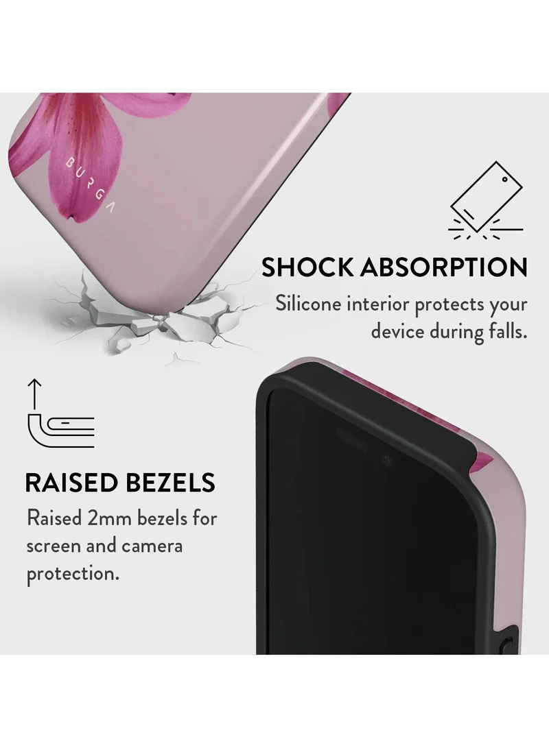 BURGA iPhone 16 Pro Max Case, 2 Piece Hard Shell + TPU Interior, Shock Absorption, All Port Accessible, Raised Bezel For Screen & Camera Protection, Never Fading HQ Print, Fragile Beauty
