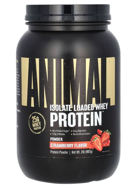 Isolate Loaded Whey Protein Powder Strawberry 2 lb (907 g)