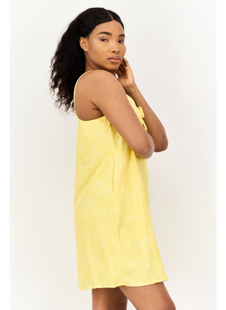 ONLY Women Graphic Print Mini Dress, Yellow  - Image 3