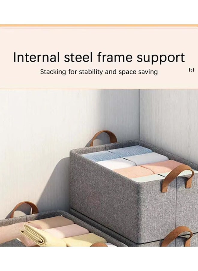 Generic Clothes Storage Box Bedroom Wardrobe Clothes Organizer Foldable Closet Storage Organizer Washable Closet Storage Boxes with Carrying Handles Large Foldable Clothes Storage Bag and Organization Box  - Image 5