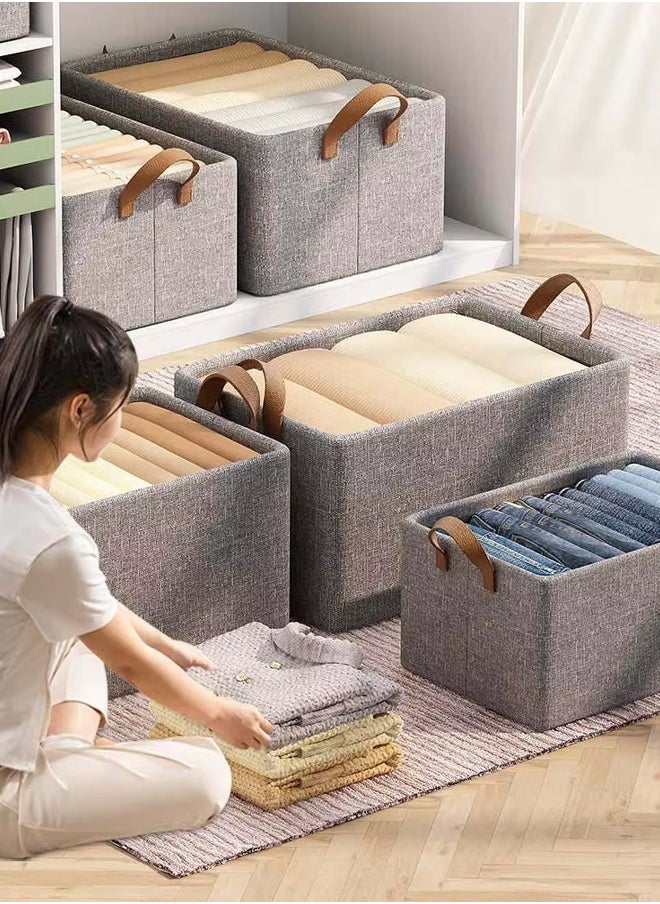 Generic Clothes Storage Box Bedroom Wardrobe Clothes Organizer Foldable Closet Storage Organizer Washable Closet Storage Boxes with Carrying Handles Large Foldable Clothes Storage Bag and Organization Box  - Image 3