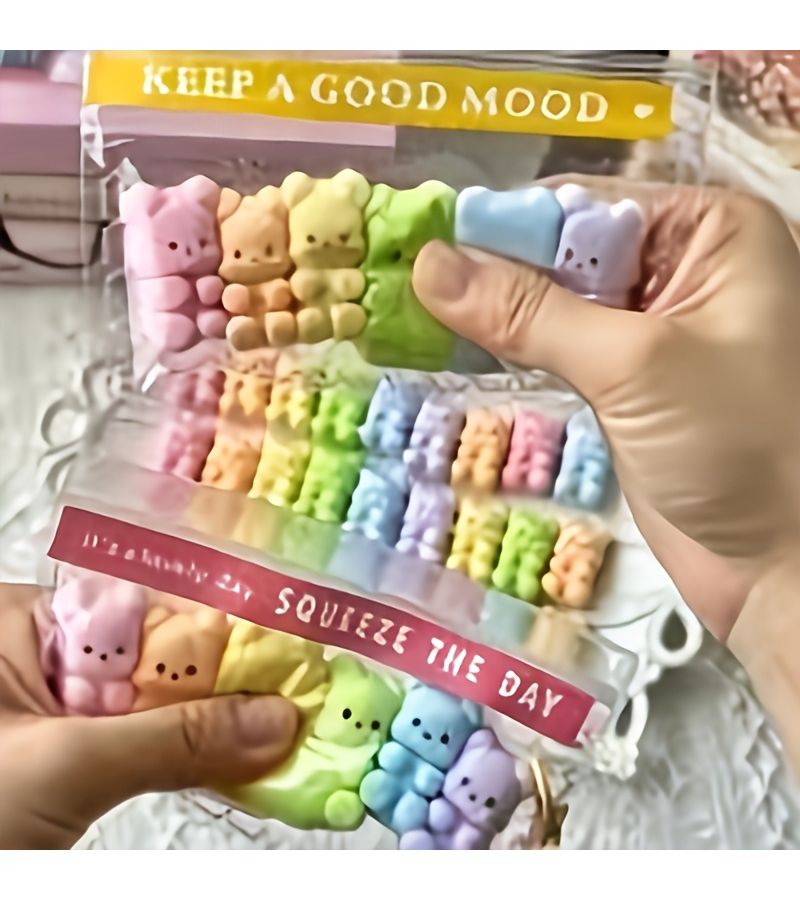 Handmade Realistic Waffle And Ice Cream Slow Rising Slime Seven Color Bear Novelty Durable Soft Slime For Desk Decor Christmas Birthday Gift - Image 2