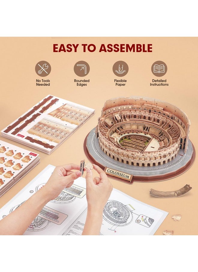 CubicFun - 3D Puzzles For Adults Kids New Version Italy Rome Colosseum Jigsaw Puzzle Diy Building Model Kit Easter Gift For Boys Girls Age 10+, 163 Pieces Puzzles For Kids Ages 8-10 - Image 1