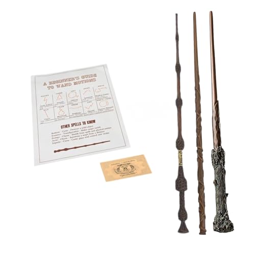 FUSKED Magical Wizard Wand with Authentic Details for Kids Unisex Party Costume Christmas Cosplay Accessory, Magical Costume Theme Party (Pack of 3 Wands) - Image 1