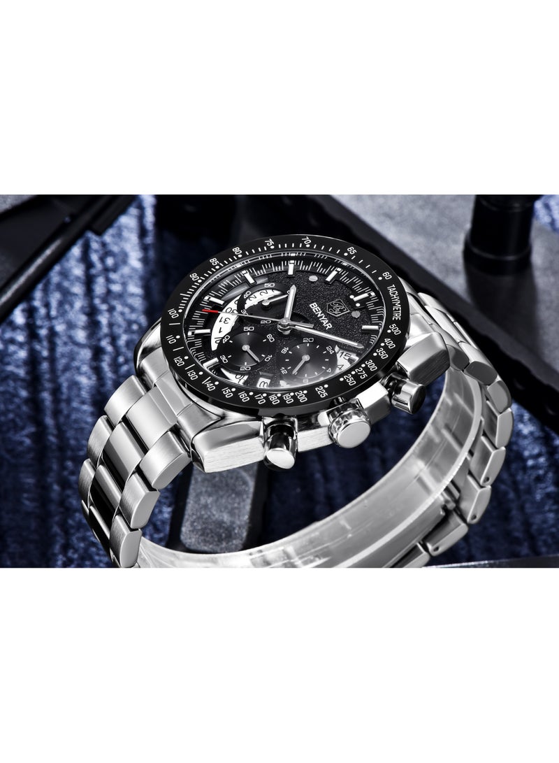 BENYAR Watches for Men Watch Quartz Luxury Stainless Steel Water Resistant Chronograph Watch 5120 - Image 5