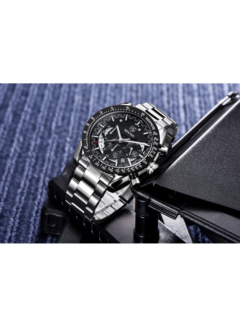BENYAR Watches for Men Watch Quartz Luxury Stainless Steel Water Resistant Chronograph Watch 5120 - Image 4