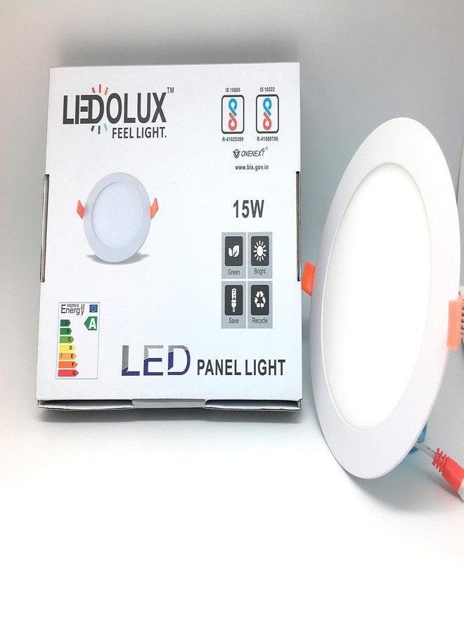 LEDOLUX 15Watt LED Panel Round Warm White (3200K) Led Round Panel Ceiling Light for Home,Office,Kitchen, Hallway, Living Room.[Energy Class A++]- False Ceiling - Image 1