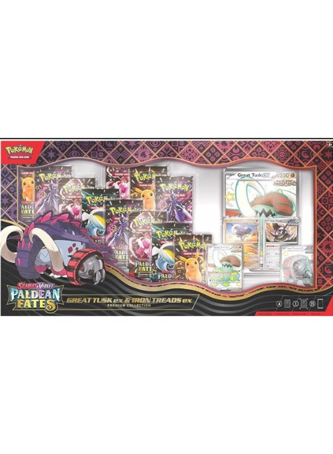 Pokemon TCG: Paldean Fates Great Tusk ex & Iron Threads ex Premium Collection - 11 Packs, Promo Cards