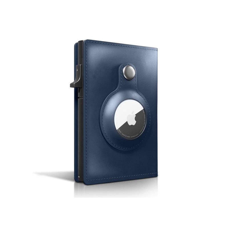 SOLARAE AirTag Wallet, Trackable Wallet with AirTag Holder, RFID-Blocking Minimalist Leather Wallet, Slim Leather Airtag Wallet, Men and Women, Smart Wallet, AirTag Not Included (Cobalt) - Image 2