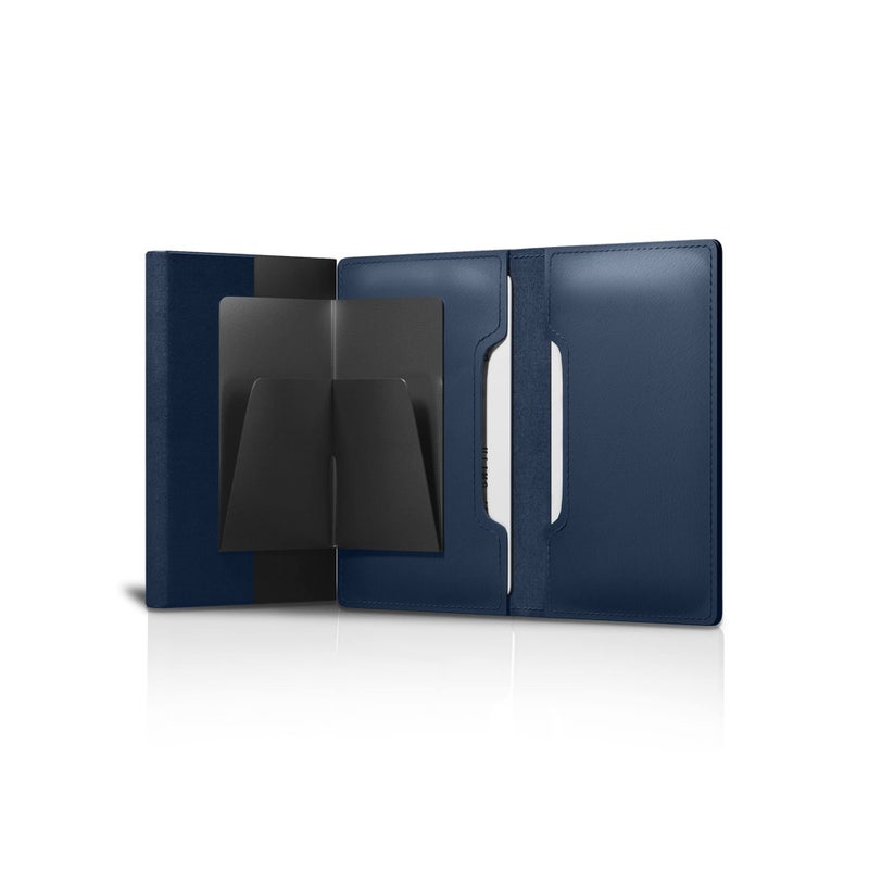 SOLARAE AirTag Wallet, Trackable Wallet with AirTag Holder, RFID-Blocking Minimalist Leather Wallet, Slim Leather Airtag Wallet, Men and Women, Smart Wallet, AirTag Not Included (Cobalt) - Image 4