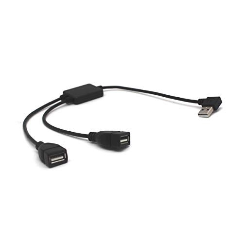 Kework 12 Inch Right Angle USB 2.0 Splitter Cable, USB Extender 1 Male to 2 Female HUB Extension Cord - Image 1