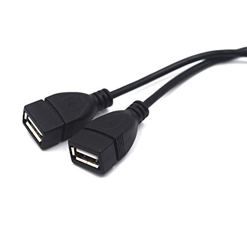 Kework 12 Inch Right Angle USB 2.0 Splitter Cable, USB Extender 1 Male to 2 Female HUB Extension Cord - Image 4