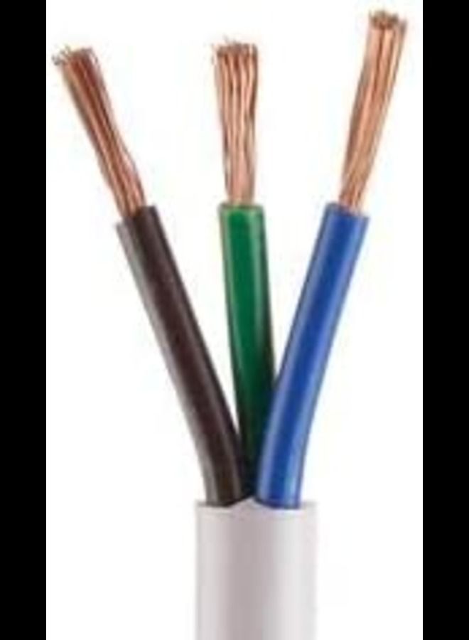 Electrical Pvc Flexible Wire Power Cord 3 Core Extension Wire Copper Wire Flexible Cable Customized Length Available (1.5MM X 2 METER)
