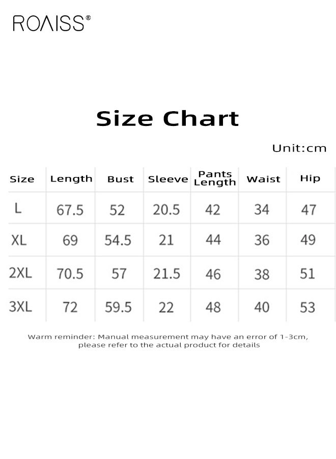 رويس بيجامات صيفية للرجال من الحرير الجليدي بأكمام قصيرة ومقاس كبير، بدلة منزلية، نسيج خفيف الوزن قابل للتنفس، فضفاض ومريح للطقس الحار، ملمس ناعم وأملس لملابس النوم والاسترخاء - Image 4