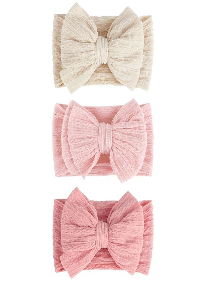 BendJoy® 3Pcs Hair Bands for Baby Girls 0-24 Months Soft Gentle Stretch | Secure Non-Slip Fit | No Hair Pull | Cute Multi-Style for Newborns to Toddlers | Daily & Photo Use - Image 1