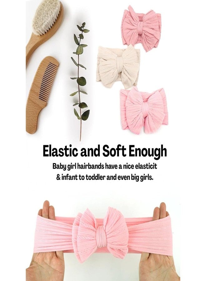 BendJoy® 3Pcs Hair Bands for Baby Girls 0-24 Months Soft Gentle Stretch | Secure Non-Slip Fit | No Hair Pull | Cute Multi-Style for Newborns to Toddlers | Daily & Photo Use - Image 2