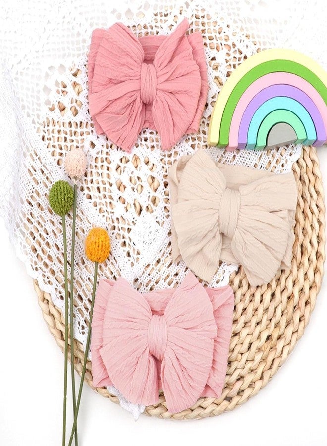 BendJoy® 3Pcs Hair Bands for Baby Girls 0-24 Months Soft Gentle Stretch | Secure Non-Slip Fit | No Hair Pull | Cute Multi-Style for Newborns to Toddlers | Daily & Photo Use - Image 4