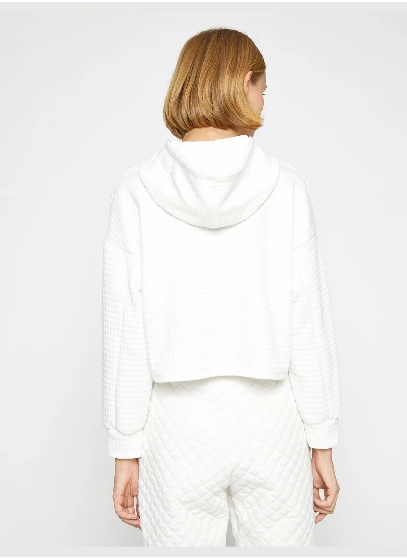 كوتون Hooded Pajama Top Embroidered