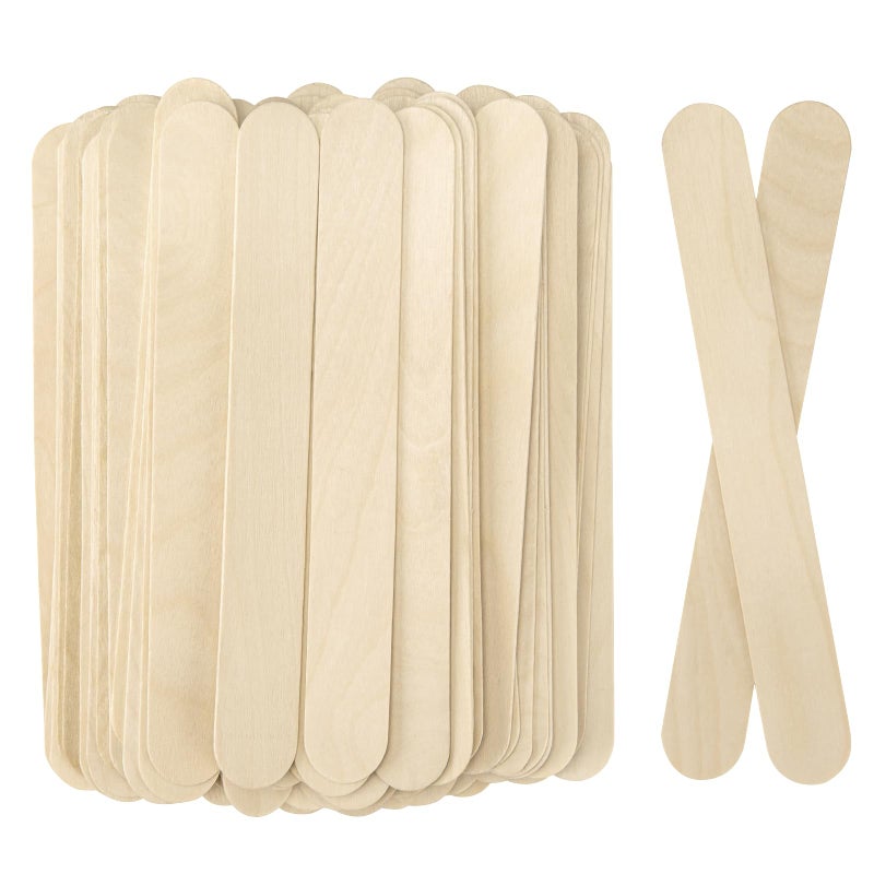 WISYOK 8 Jumbo Craft Sticks  90PCS Extra Large Natural Premium Wood Ice Cream Sticks Jumbo Sticks Large Tongue Depressors Plant Labels Hair Removal and Waxing Supplies Crafting