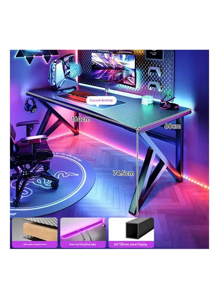 كلناميان طاولة كمبيوتر متعددة الوظائف للمكتب المنزلي 160 سم، لون أسود - Image 2