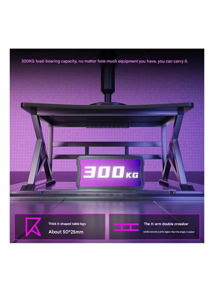 كلناميان طاولة كمبيوتر متعددة الوظائف للمكتب المنزلي 160 سم، لون أسود - Image 5