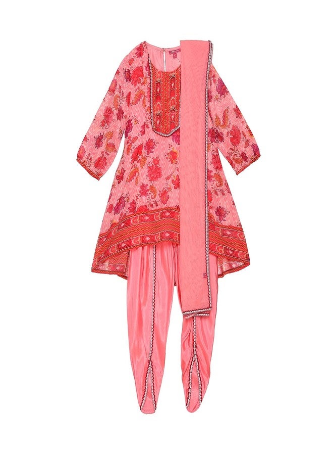 Biba كورتا بوبا للبنات من مزيج البوليستر، بنطلون دهوتي، دوباتا (KWSWTMT6096AW24PNK_وردي) - Image 1