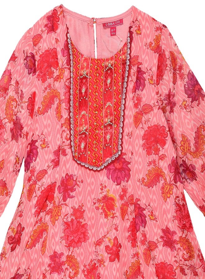 Biba كورتا بوبا للبنات من مزيج البوليستر، بنطلون دهوتي، دوباتا (KWSWTMT6096AW24PNK_وردي) - Image 2