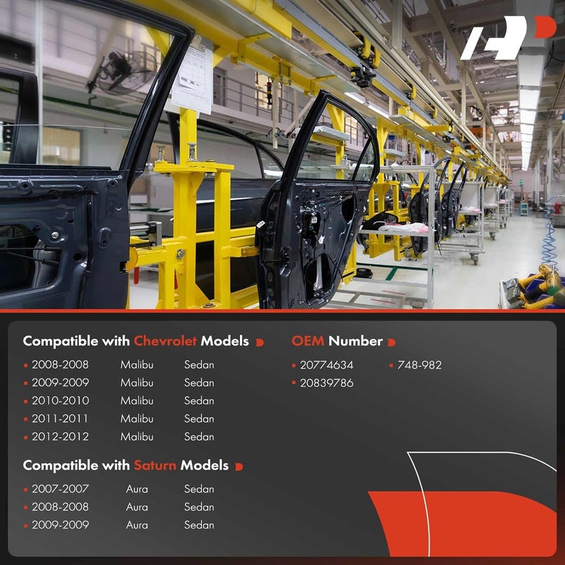 A-Premium Power Electric Window Regulator with Motor for Chevrolet Malibu 2008-2012 & Saturn Aura 2007-2009 - Rear Right Passenger Side - Image 3