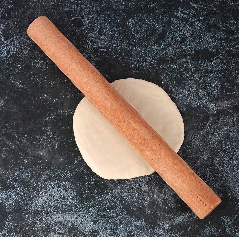 Etens Rolling Pin 17.3Inch, Professional Dowel Wood Rolling Pins for Baking Pasta Pizza Pie and Cookie, Wooden Dough Roller Pin (Straight Style, Large 1.73 Inch Diameter) - Image 4