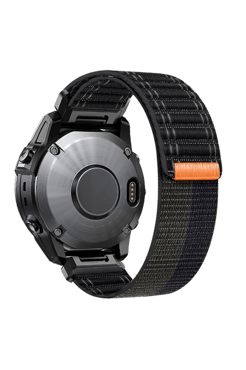 20mm Black-Black 20MM 22MM 26MM Nylon Watch Band for Fenix 8 / Fenix 7 / Fenix 6 / Fenix 5 / EPIX 2