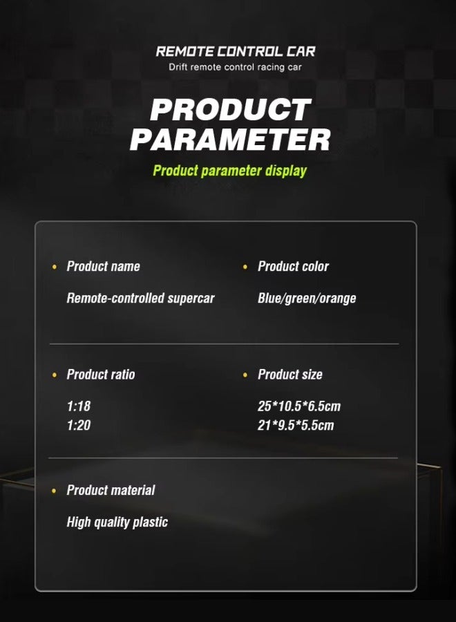 Remote Control Car,Four Wheel Racing,1：20 High Speed Rc Cars Toys,Lectric Toy Car Racing Car,Vehicle Racing Hobbyfor Boys Girls,Rechargeable,Suitable For All Terrains,Birthday Gifts For Kids (Green) - Image 3